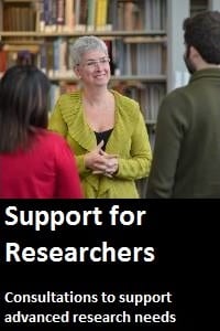 Support for researchers. Consultations to support advanced research needs button.