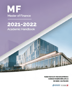 Master of Finance handbook cover