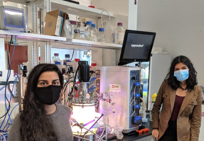 Avneet and Myra in lab