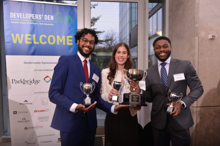 2024 Developer's Den Winners; From Left to Right: Kevin Balkaran, Bianca Gornik and Darren Adamah