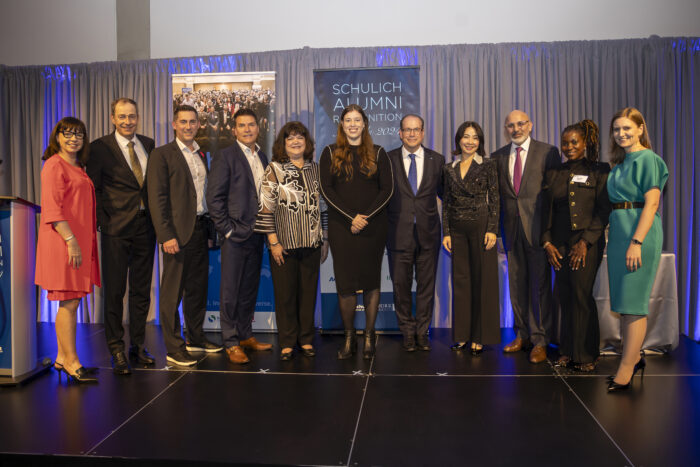 Award winners and others on stage