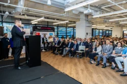 Students and alumni prepare to pitch their business ideas at Schulich Startup Night earlier this month